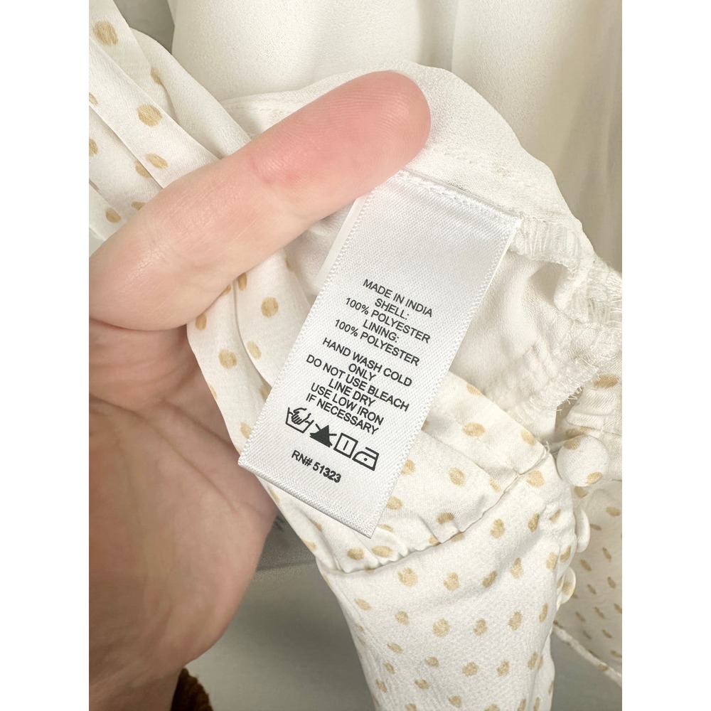 NWT 1.STATE Womens Bon Voyage Satin Polka Dot Blouse Peplum Low Back Top Small - Picture 10 of 12